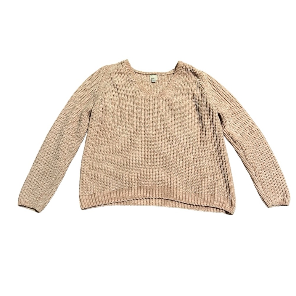 soft ribbed knit chenille sweater